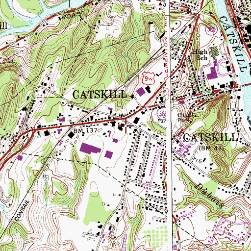 Topographic Map of Grandview Avenue Public School, NY