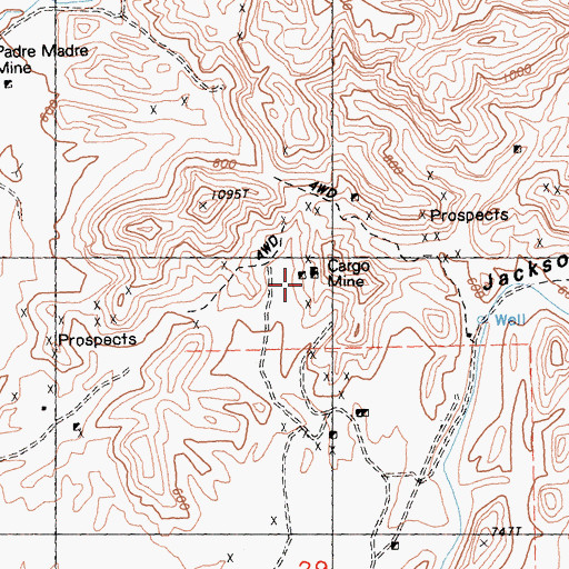 Topographic Map of Cargo Mine, CA