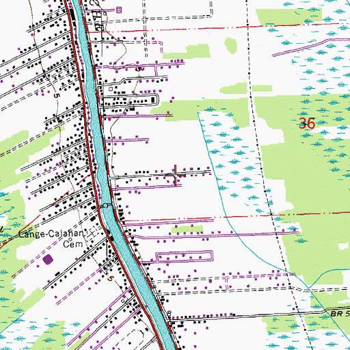 Topographic Map of Cut Off Census Designated Place, LA