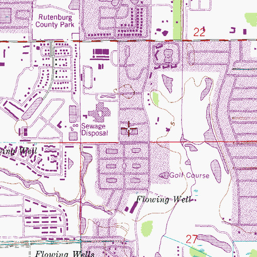 Topographic Map of Cypress Lake Census Designated Place, FL