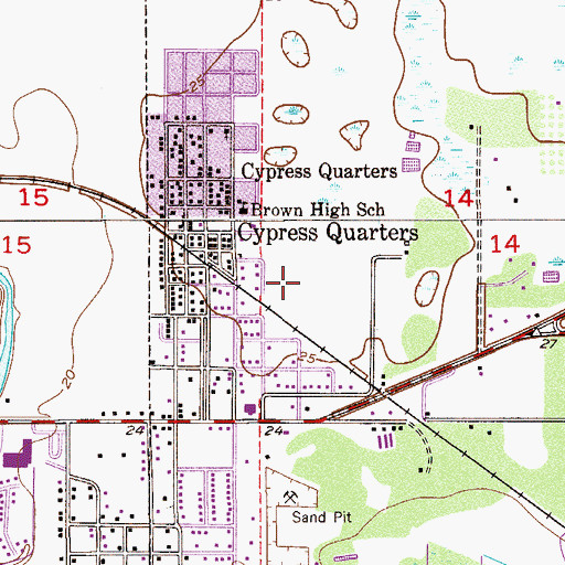 Topographic Map of Cypress Quarters Census Designated Place, FL