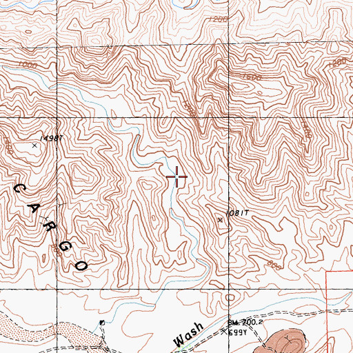 Topographic Map of Cargo Muchacho Mountains, CA