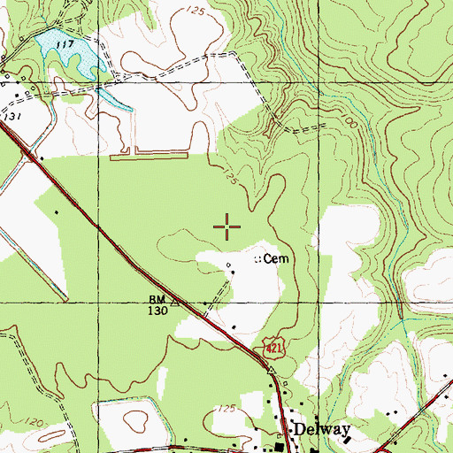 Topographic Map of Delway Census Designated Place, NC