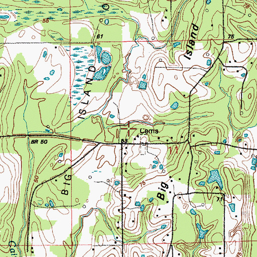 Topographic Map of Deville Census Designated Place, LA