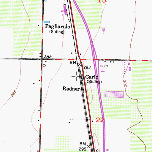 Topographic Map of Caric, CA