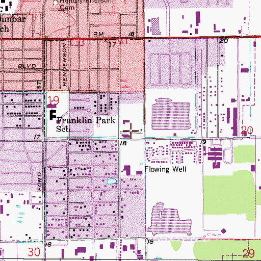 Topographic Map of East Dunbar Census Designated Place (historical), FL