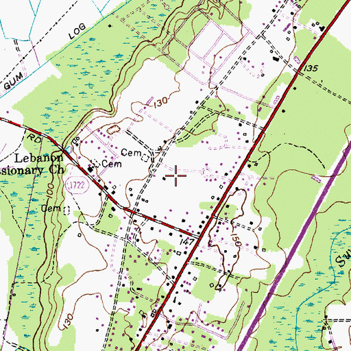 Topographic Map of Eastover Census Designated Place, NC