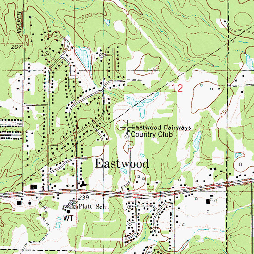Topographic Map of Eastwood Census Designated Place, LA