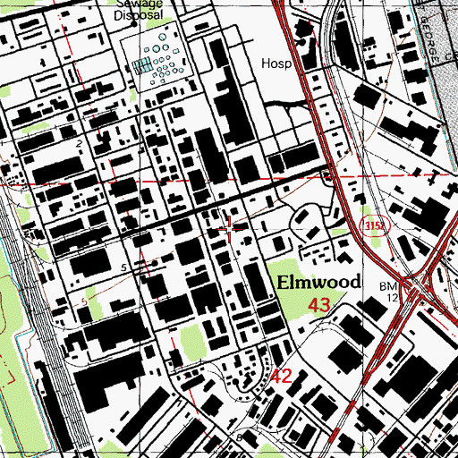 Topographic Map of Elmwood Census Designated Place, LA