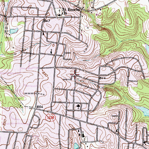 Topographic Map of Enochville Census Designated Place, NC