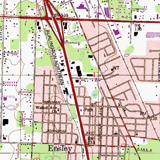 Topographic Map of Ensley Census Designated Place, FL