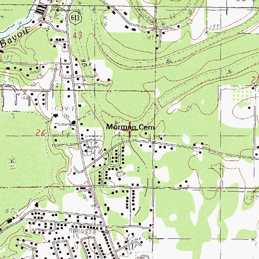Topographic Map of Escatawpa Census Designated Place, MS