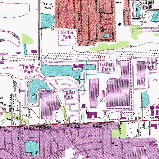 Topographic Map of Estates of Fort Lauderdale Census Designated Place (historical), FL