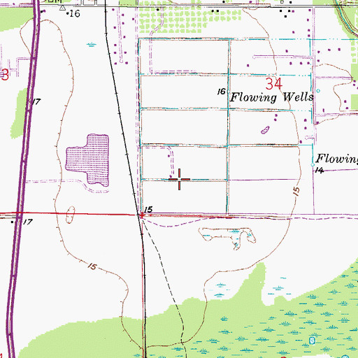 Topographic Map of Estero Census Designated Place (historical), FL