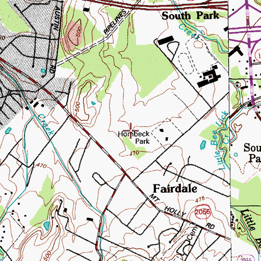 Topographic Map of Fairdale Census Designated Place (historical), KY