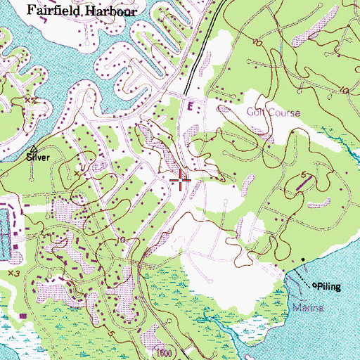Topographic Map of Fairfield Harbour Census Designated Place, NC