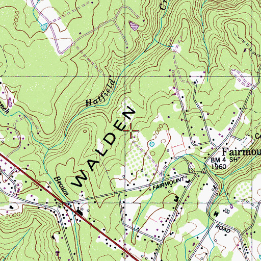 Topographic Map of Fairmount Census Designated Place, TN