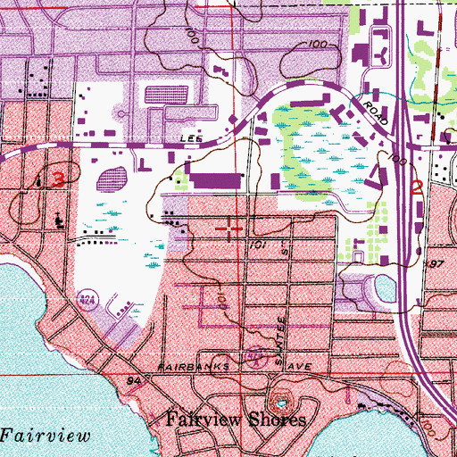 Topographic Map of Fairview Shores Census Designated Place, FL