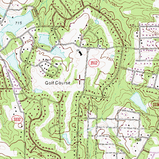 Topographic Map of Forest Oaks Census Designated Place, NC