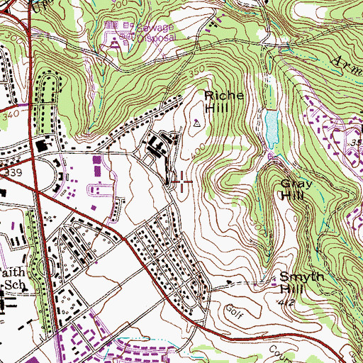 Topographic Map of Fort Benning South Census Designated Place (historical), GA