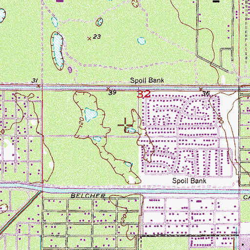 Topographic Map of Fort Pierce North Census Designated Place, FL