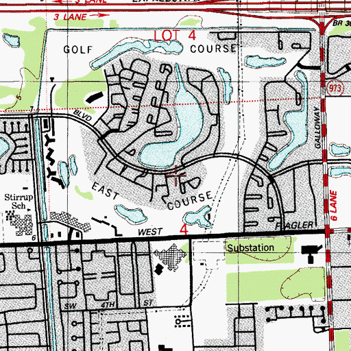 Topographic Map of Fountainebleau Census Designated Place, FL