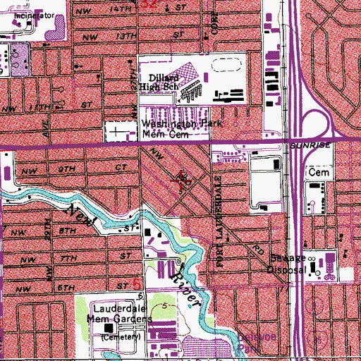Topographic Map of Franklin Park Census Designated Place, FL