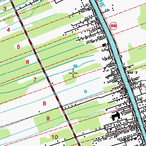 Topographic Map of Galliano Census Designated Place, LA