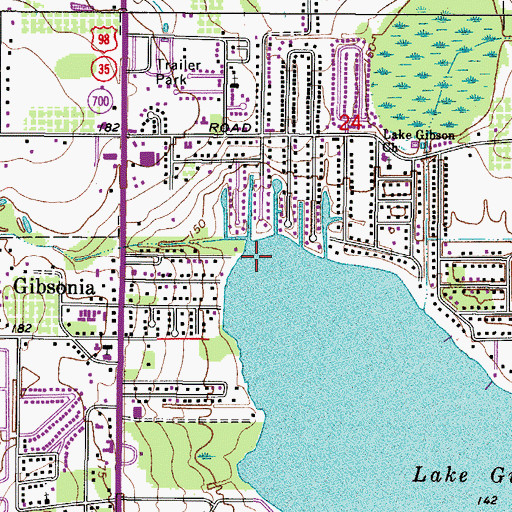 Topographic Map of Gibsonia Census Designated Place (historical), FL