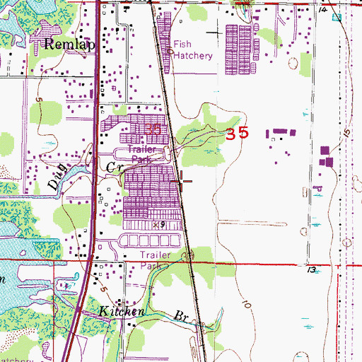 Topographic Map of Gibsonton Census Designated Place, FL