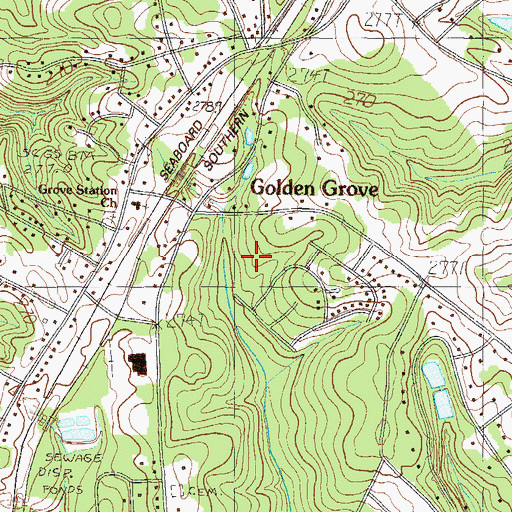 Topographic Map of Golden Grove Census Designated Place, SC