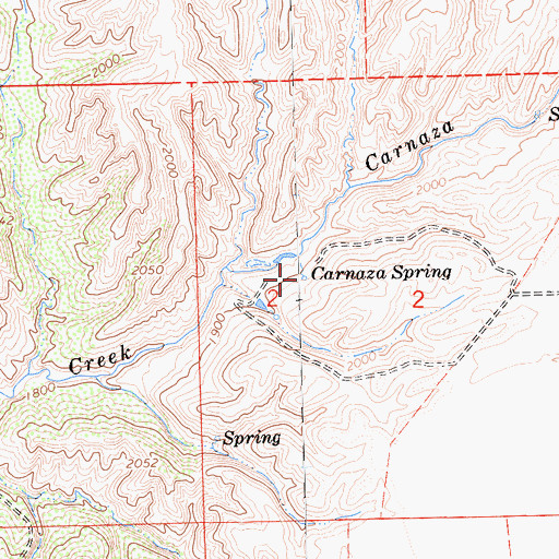 Topographic Map of Carnaza Spring, CA