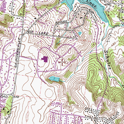 Topographic Map of Green Hill Census Designated Place, TN