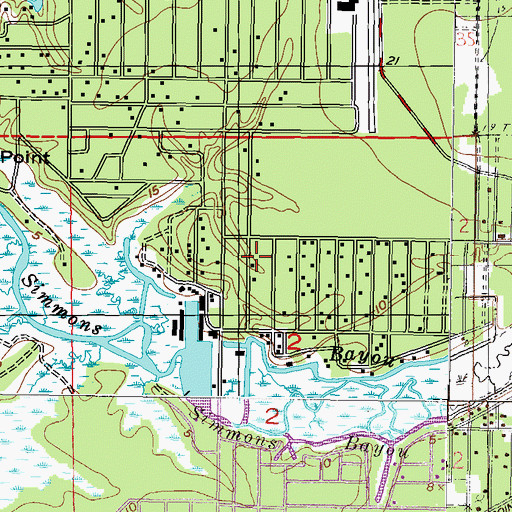 Topographic Map of Gulf Park Estates Census Designated Place, MS