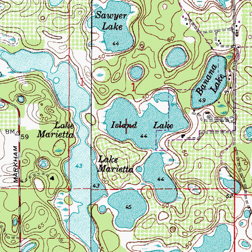 Topographic Map of Heathrow Census Designated Place, FL