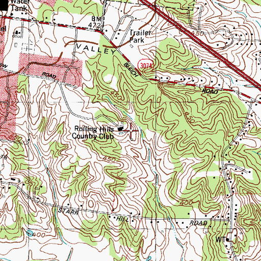 Topographic Map of Hendron Census Designated Place, KY