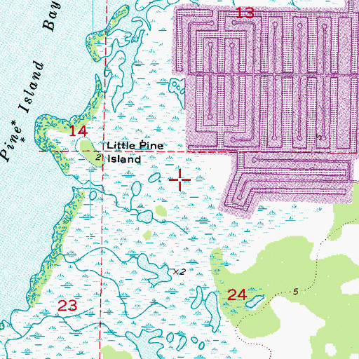 Topographic Map of Hernando Beach Census Designated Place, FL