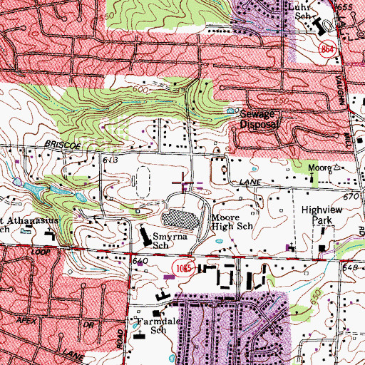 Topographic Map of Highview Census Designated Place (historical), KY