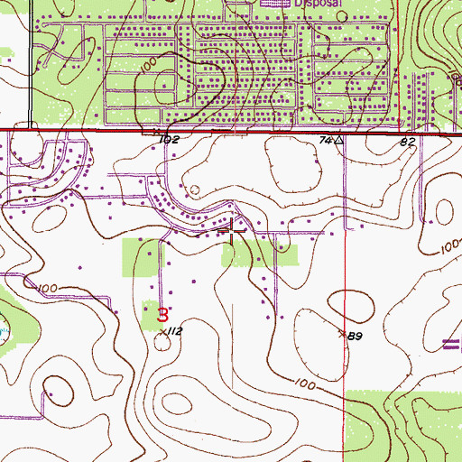 Topographic Map of Hill 'n Dale Census Designated Place, FL
