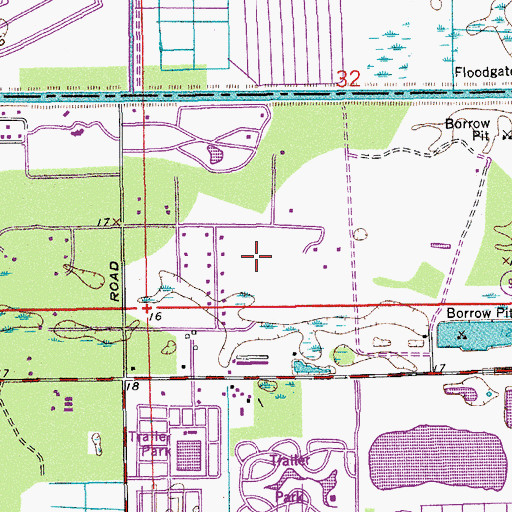 Topographic Map of Hillsboro Ranches Census Designated Place (historical), FL