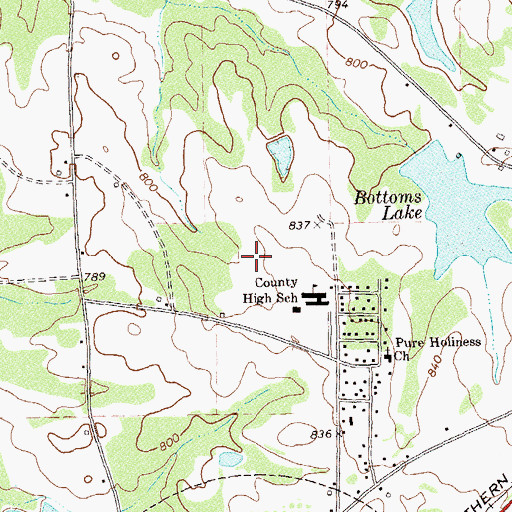 Topographic Map of Hilltop Census Designated Place, GA