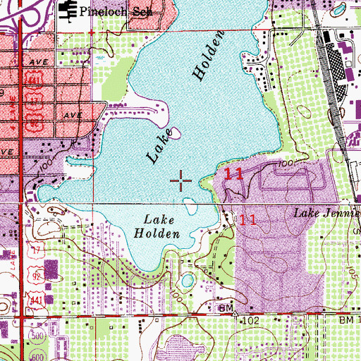 Topographic Map of Holden Heights Census Designated Place, FL