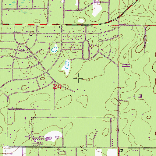 Topographic Map of Homosassa Springs Census Designated Place, FL