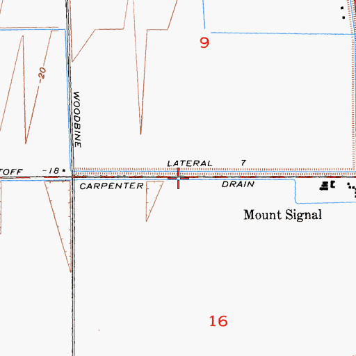 Topographic Map of Carpenter Drain, CA