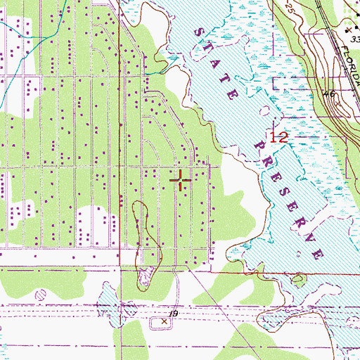 Topographic Map of Indian River Estates Census Designated Place, FL