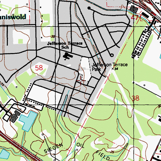 Topographic Map of Inniswold Census Designated Place, LA