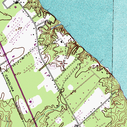 Topographic Map of James City Census Designated Place, NC