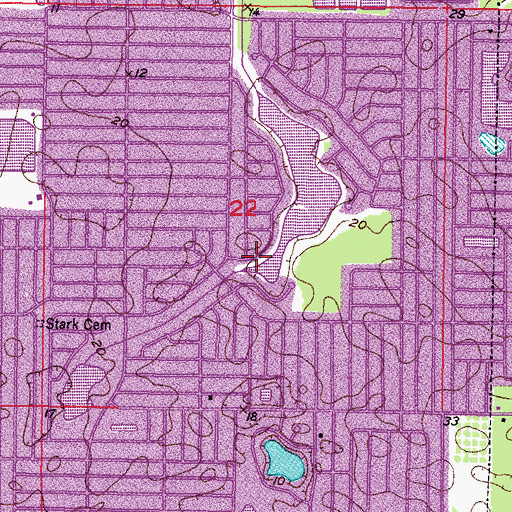 Topographic Map of Jasmine Estates Census Designated Place, FL