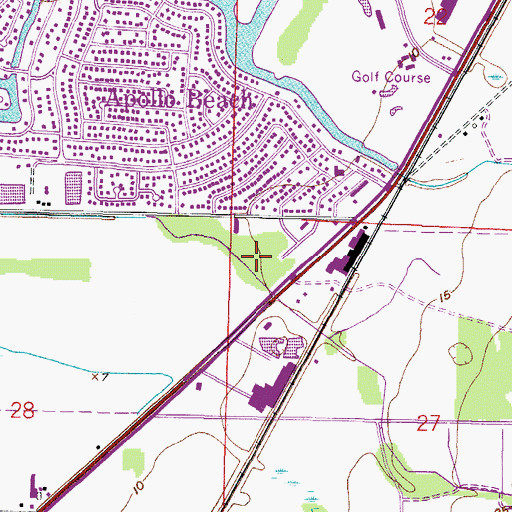 Topographic Map of Apollo Beach Census Designated Place, FL
