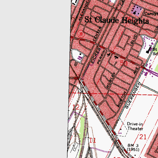 Topographic Map of Arabi Census Designated Place, LA